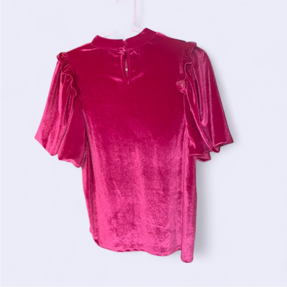 NWT. LA MIEL Fuchsia Velvet Blouse - Picture 2 of 5